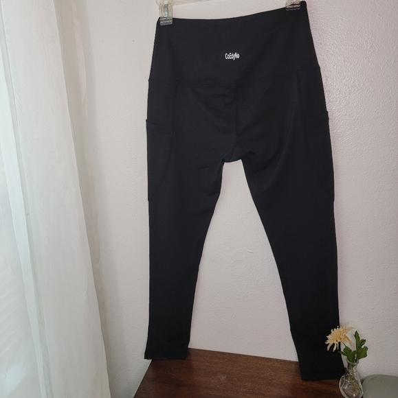 2 Pairs Leggings Full Ankle and Capri Length Pink Black Workout Yoga Pants - Picture 8 of 9
